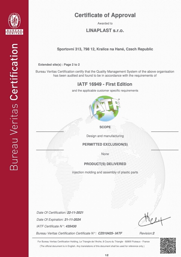 Certifikát IAFT